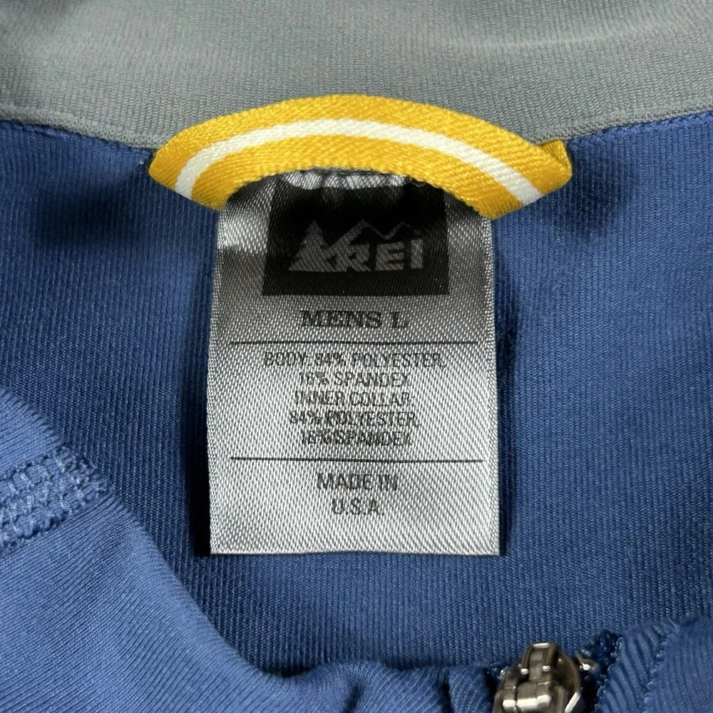 Vintage REI Co Op Jacket‎ Mens Large 1/4 Quarter Zip Pullover Blue Long Sleeve